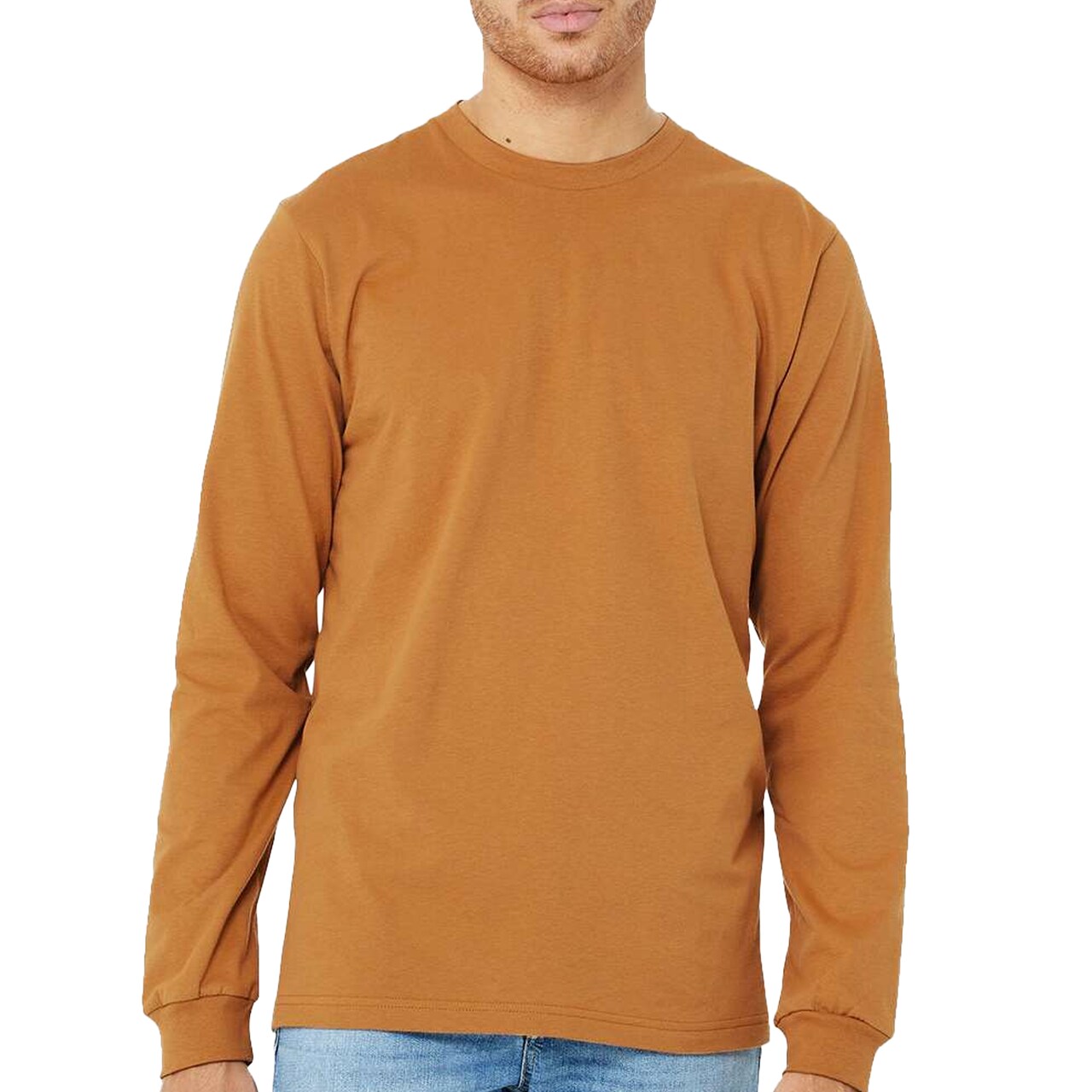 Bella + Canvas Long Sleeve T-Shirt, Men’s Heavy Cotton Jersey Tee